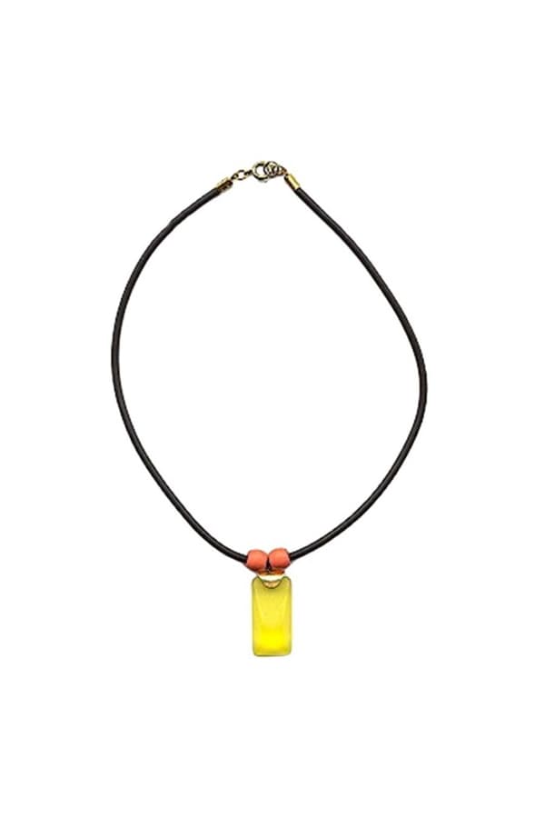 Necklace Yellow Pendant Orange/ Matte Polished - GL04956