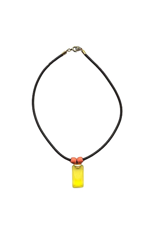 Necklace Yellow Pendant Orange/ Matte Polished - GL04956