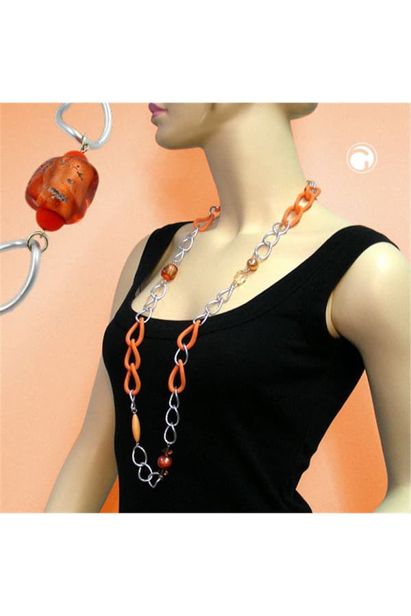Necklace Curb Chain Beads 95cm - GL02495
