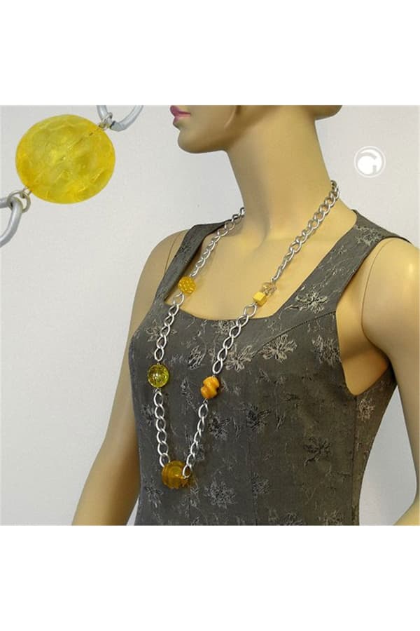 Necklace Curb Chain Beads 95cm - GL02433