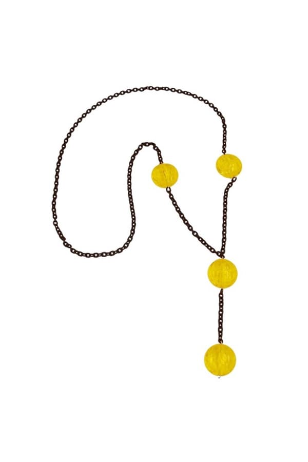 Necklace Eye-Catching Beads Yellow 90cm - GL02336