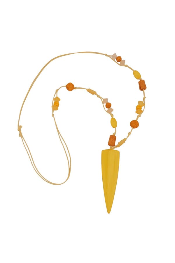 Necklace Yellow Beads Pointed Triangle - GL01105