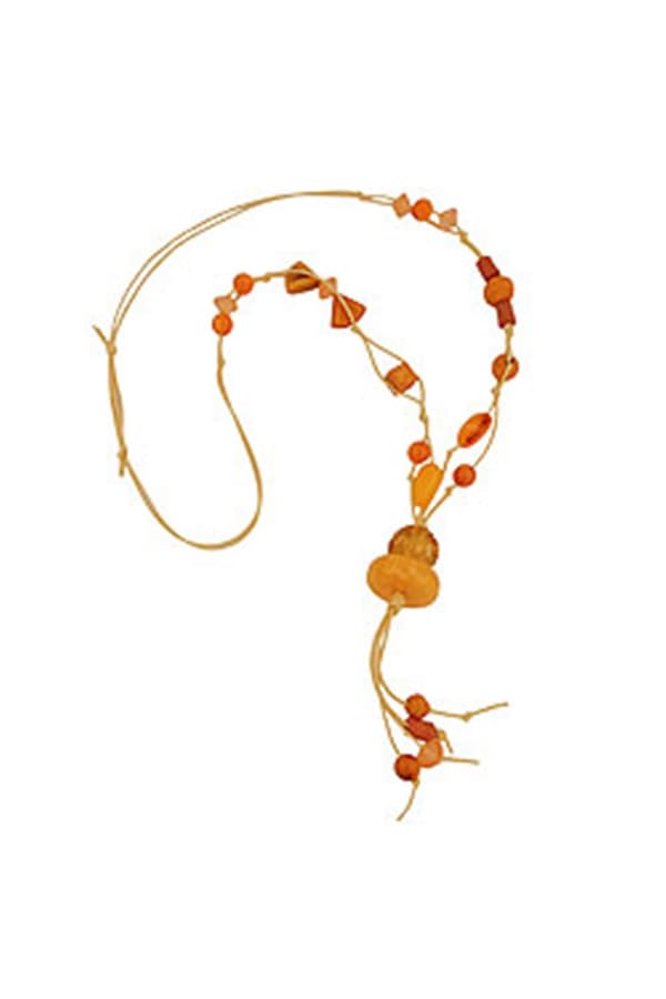 Necklace Yellow-Orange Beads - GL01087