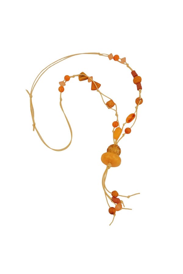 Necklace Yellow-Orange Beads - GL01087