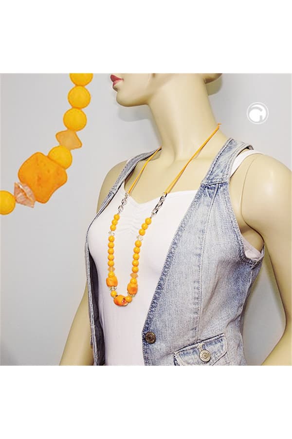 Necklace Stone-Shaped Beads Yellow - GL01067