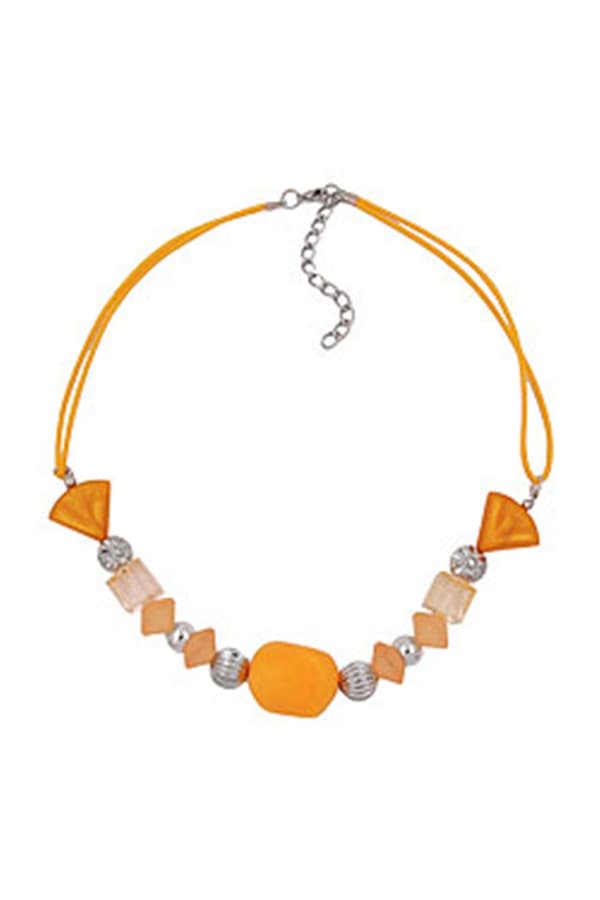 Necklace Yellow Beads Yellow Cord - GL01055