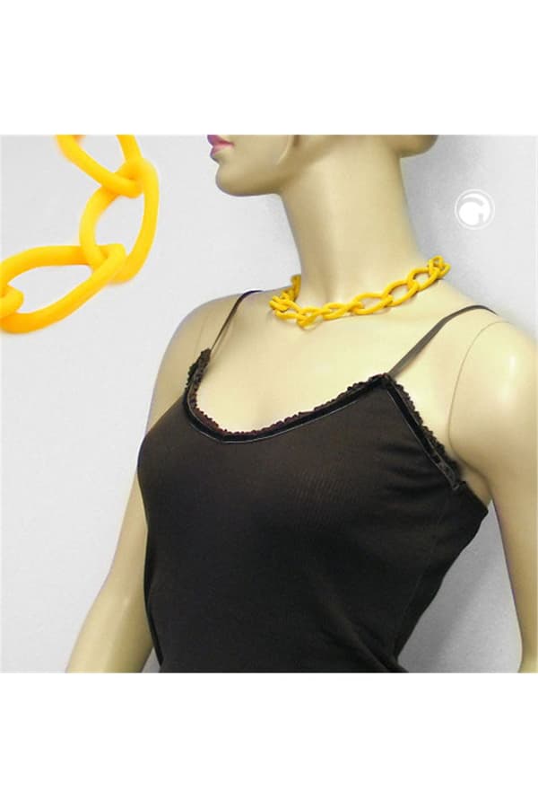 Necklace Wide Curb Chain Yellow-Matt - GL00579