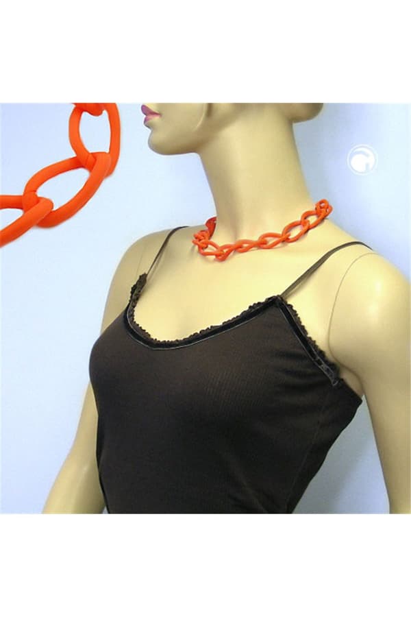 Necklace Wide Curb Chain Apricot-Matt - GL00577