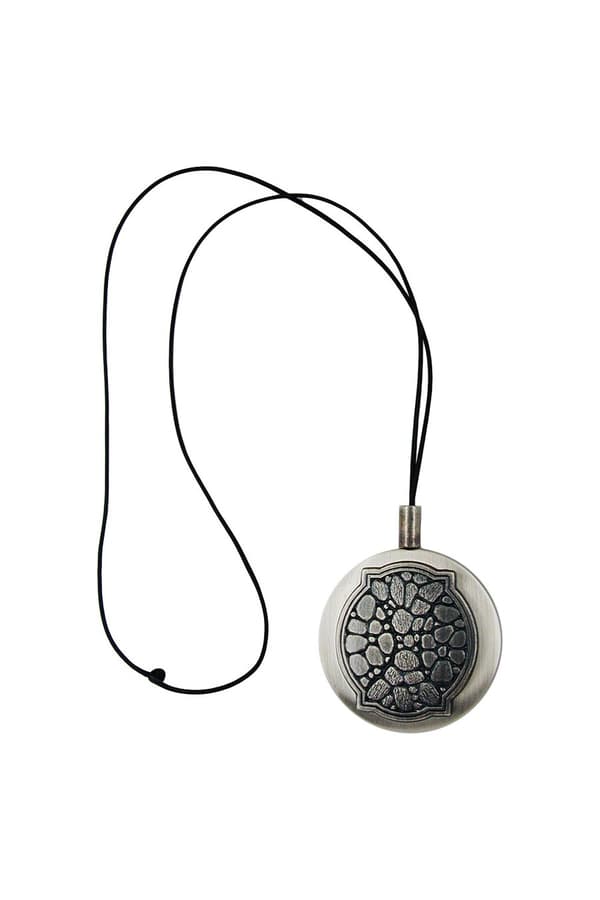 Necklace Round Pendant Antique Silver - GL05259