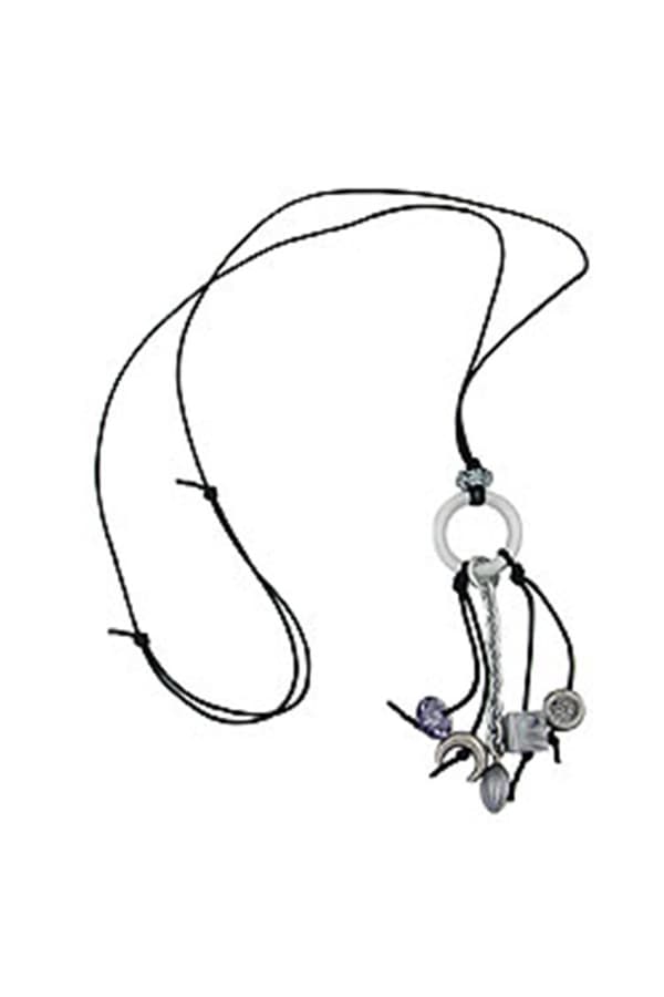 Necklace Grey Beads 90cm - GL02754