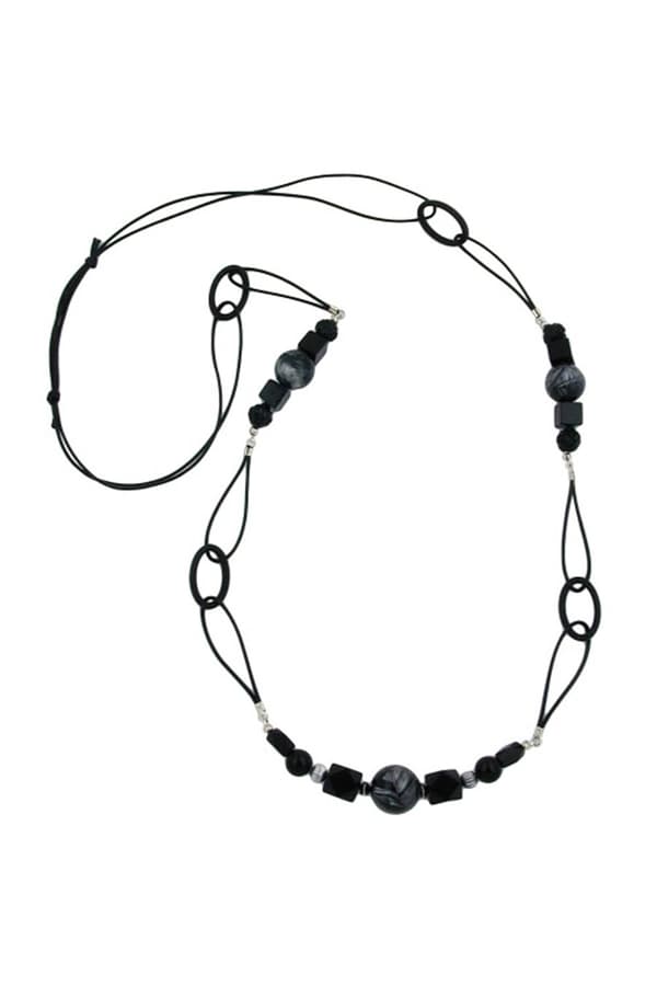 Necklace Black And Grey-Marbeled 100cm - GL02663