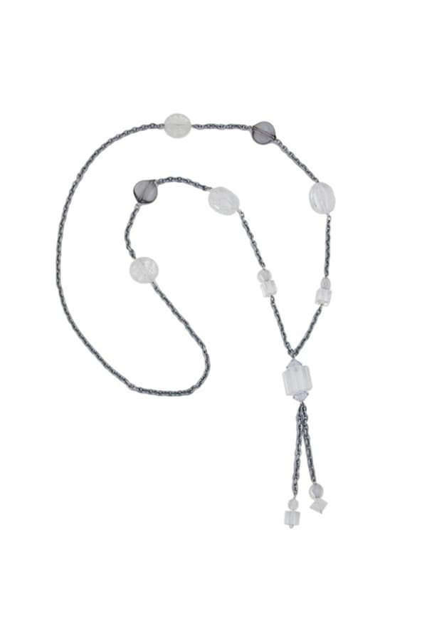 Necklace Beads & Cubes Transparent 95cm - GL02338