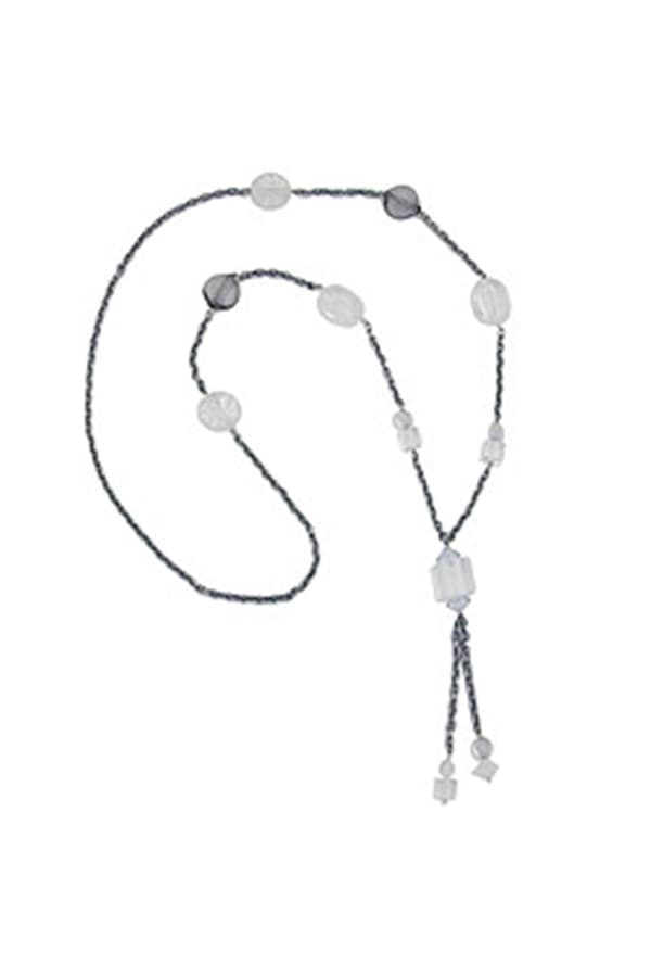 Necklace Beads & Cubes Transparent 95cm - GL02338