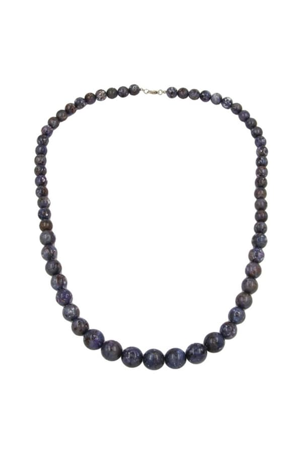 Necklace Beads Grey/ Lilac - GL02089