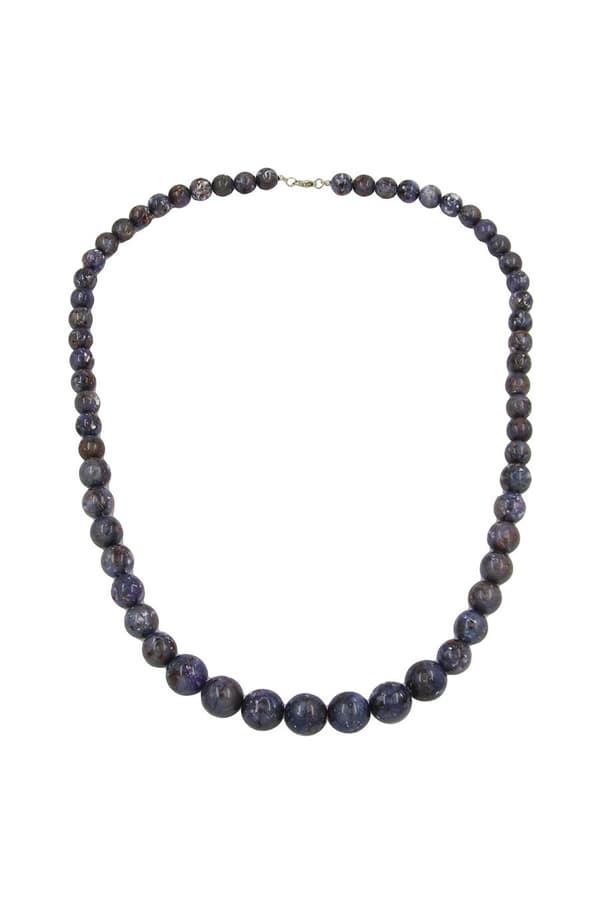 Necklace Beads Grey/ Lilac - GL02089
