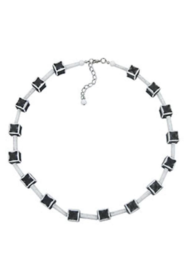 Necklace Dice 10mm Black-White-Grey 45cm - GL02042