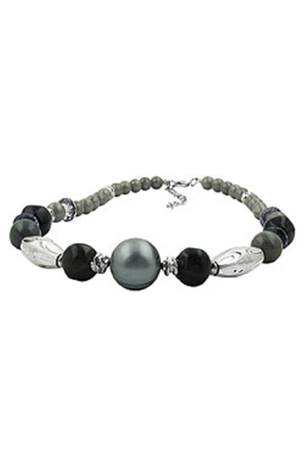 Necklace Olive/ Silvergrey Chromed - GL01942