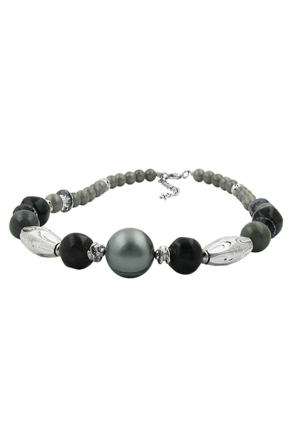 Necklace Olive/ Silvergrey Chromed - GL01942