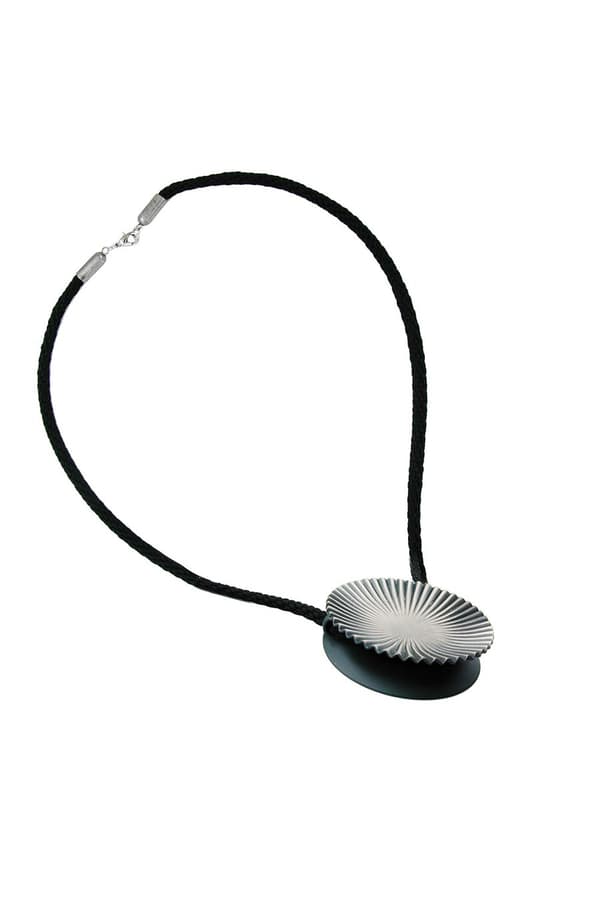 Necklace Metal Pendant Black Cord 60cm - GL01655