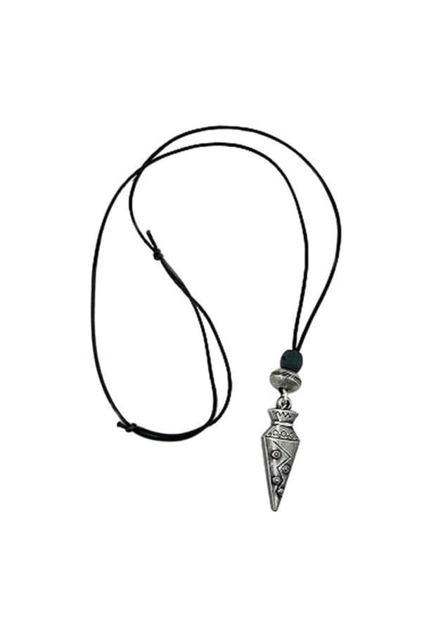 Necklace Cornet Pendant Antique Silver - GL01294