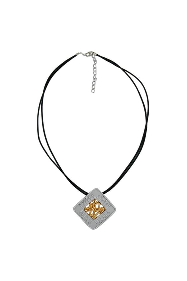 Necklace Square Silver-Gold 45cm - GL00413