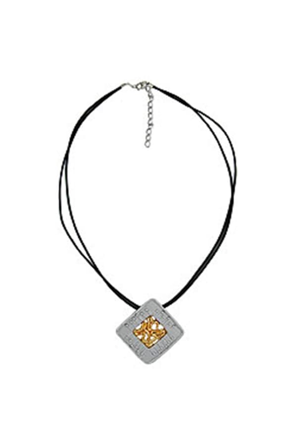 Necklace Square Silver-Gold 45cm - GL00413