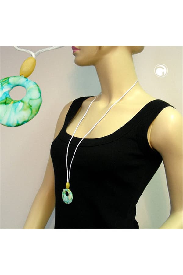 Necklace Yellow/ Turquoise/ White Marbled - GL06505