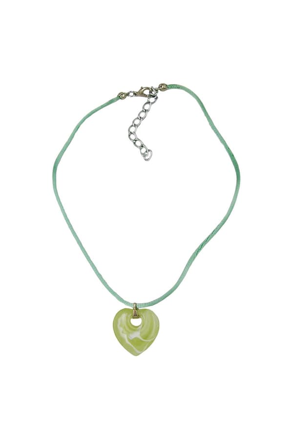 Necklace Heart With Hole Green - GL06458