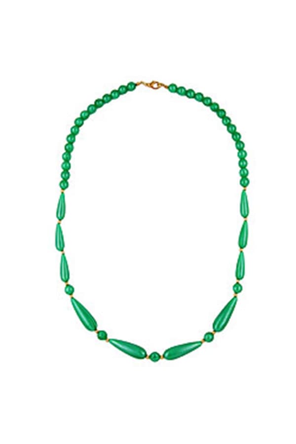 Necklace Silky Shimmering Beads Green - GL05532