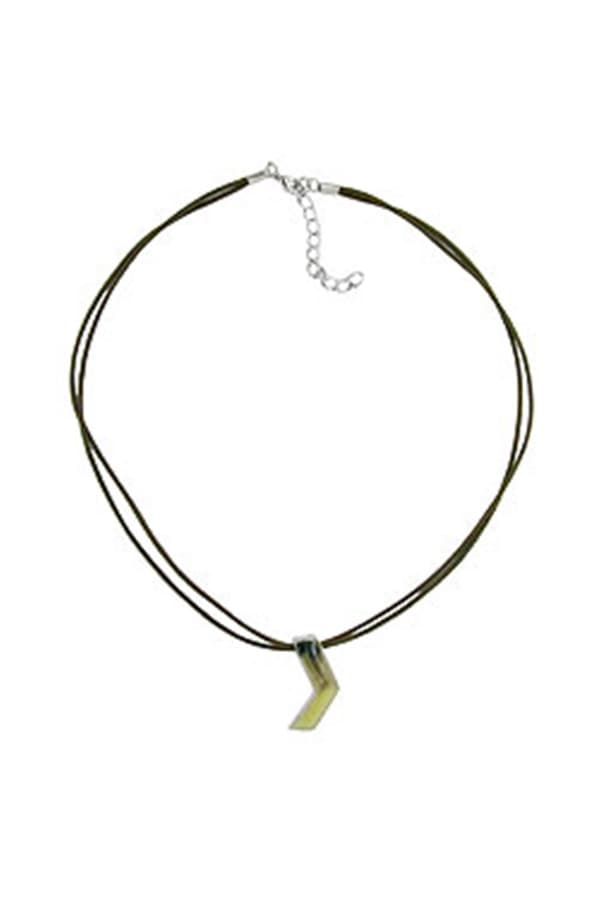 Necklace Boomerang Pendant Green Marbled - GL05034