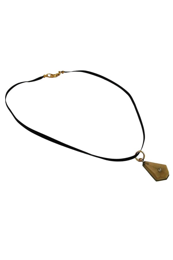 Necklace Trapezium Pendant Rhinestone Brown - GL04190