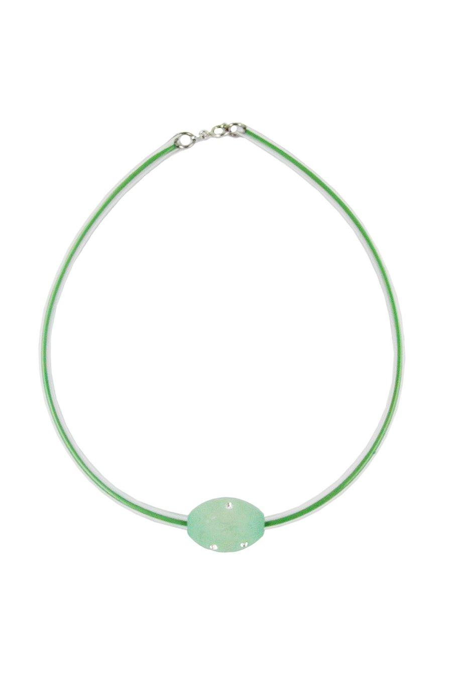 NECKLACE OLIVE MINT/TRANSPARENT