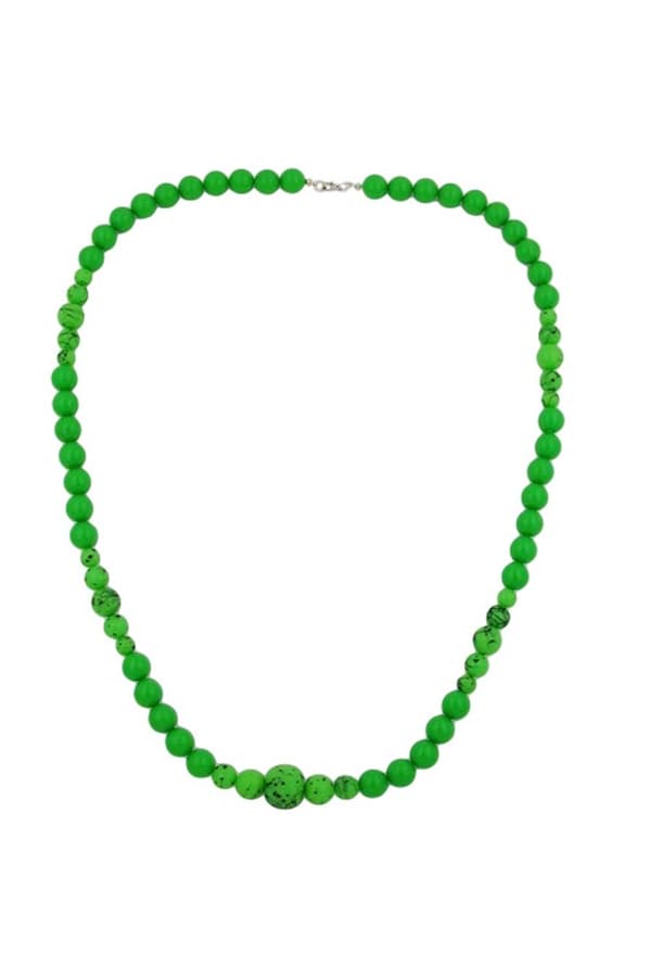 Necklace Green/Black Beads - GL02818
