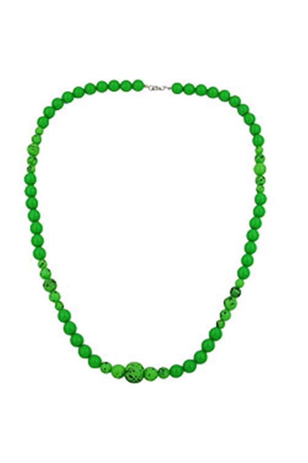 Necklace Green/Black Beads - GL02818