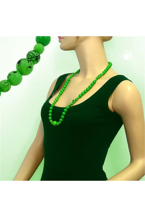 Necklace Green/Black Beads - GL02818