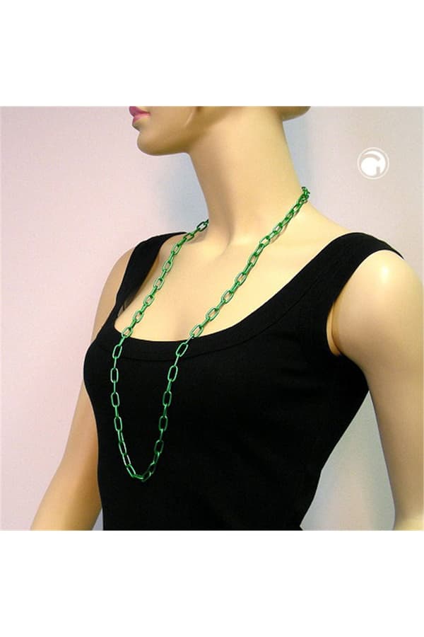 Necklace Green Anchor Chain 8mm - GL02219