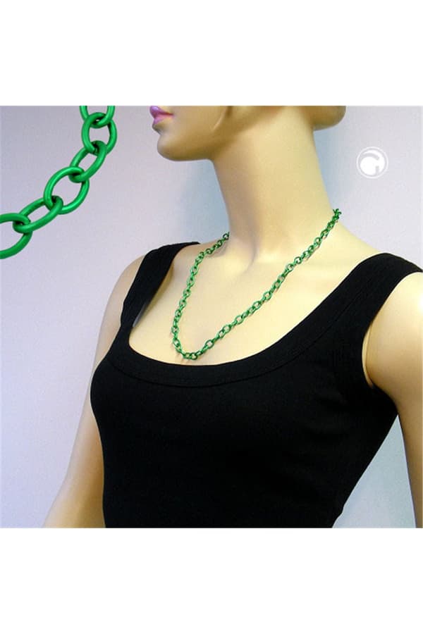 Necklace Green Anchor Chain 7mm - GL02218