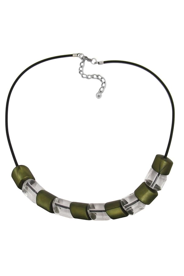Necklace Beads Green 45cm - GL02207