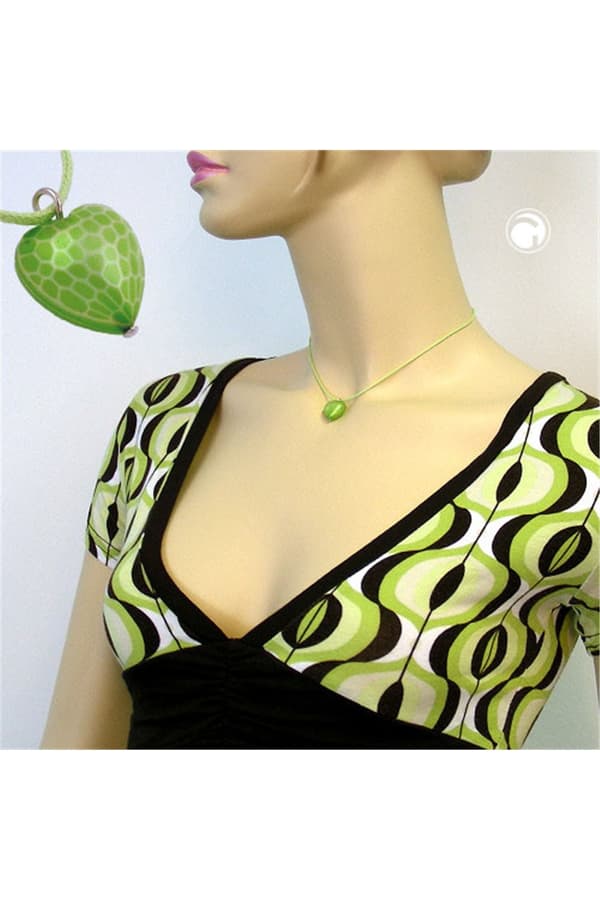 Necklace Heart Green - GL02074