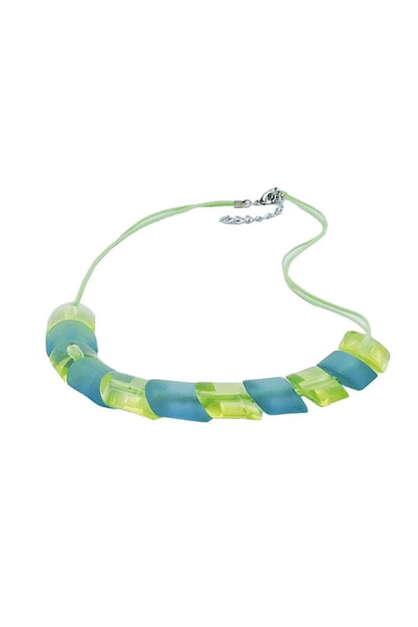 Necklace Slanted Bead Turquoiuse Green - GL02069