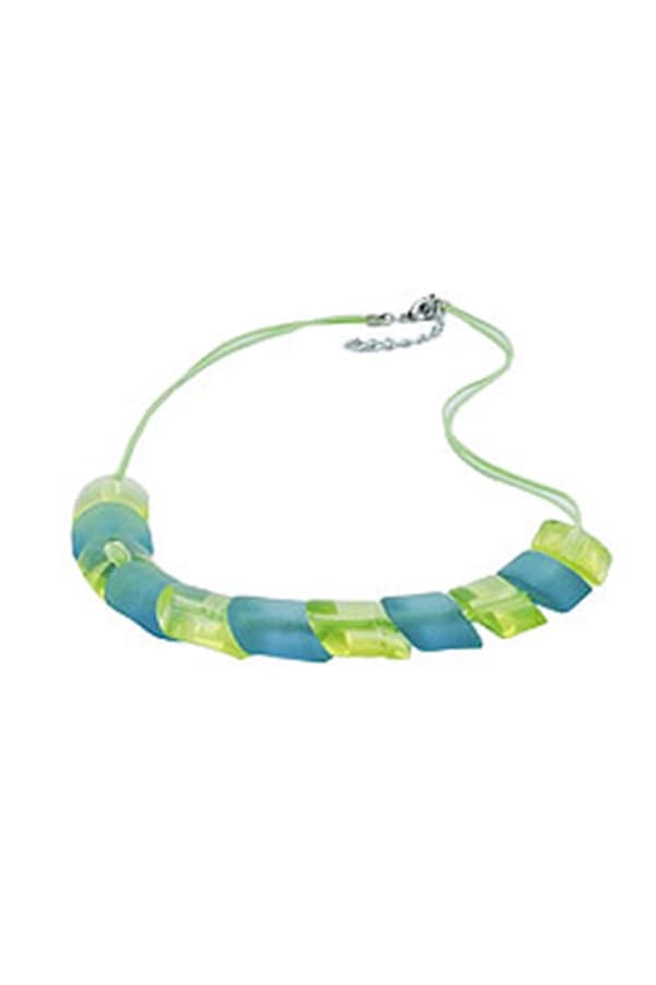 Necklace Slanted Bead Turquoiuse Green - GL02069