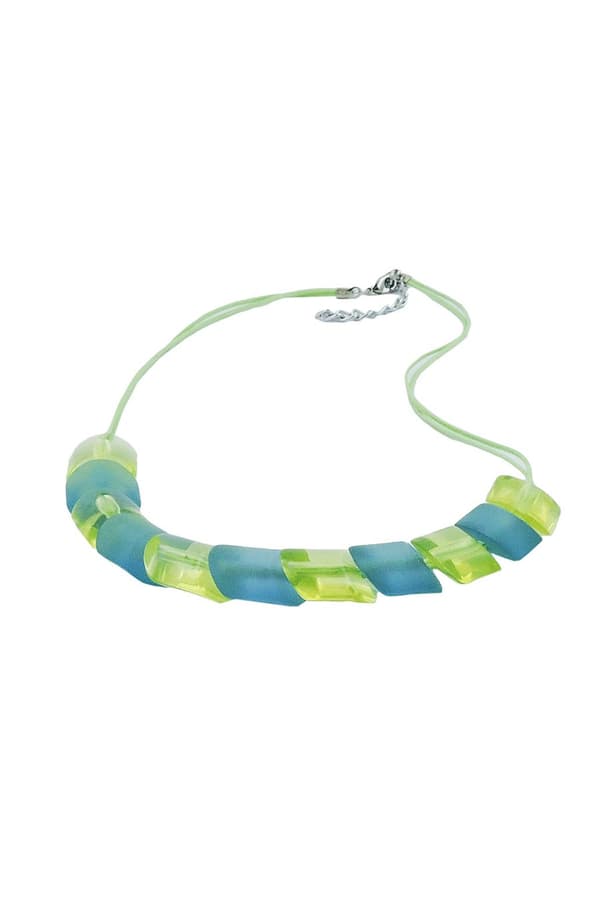 Necklace Slanted Bead Turquoiuse Green - GL02069
