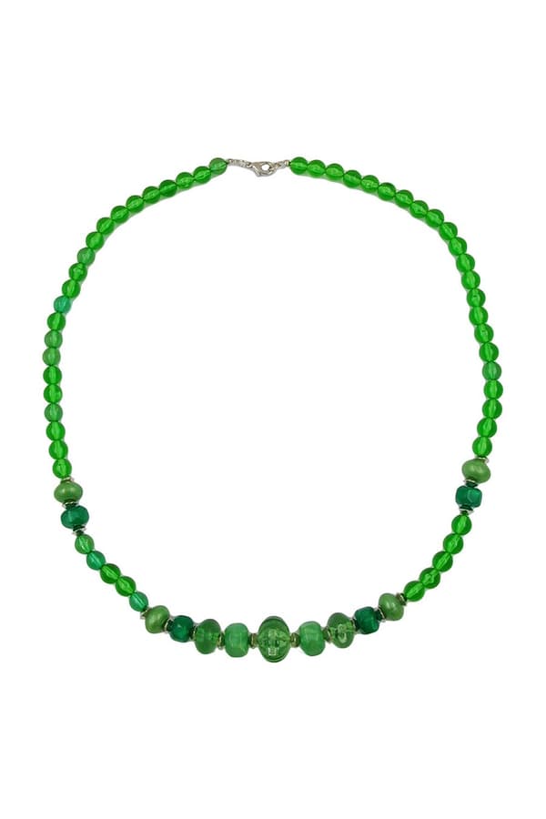 Necklace Beads Green 60cm - GL02061