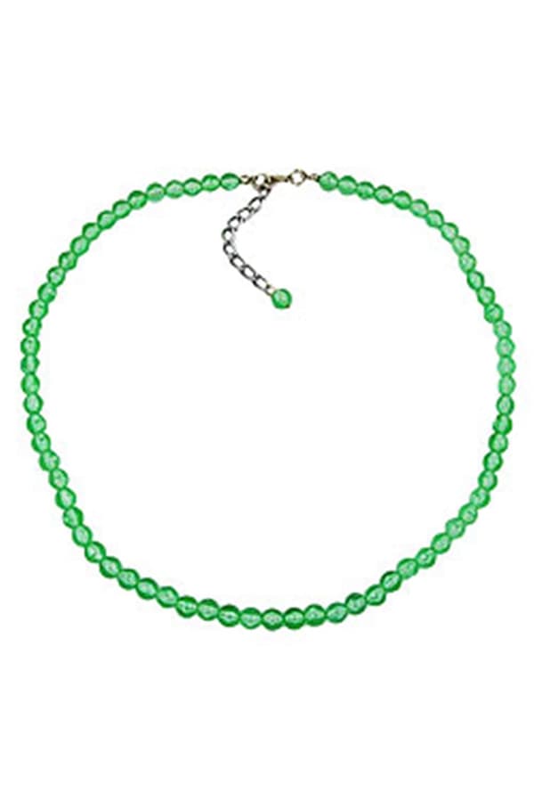 Necklace Beads 6mm Green/Transparent - GL02053