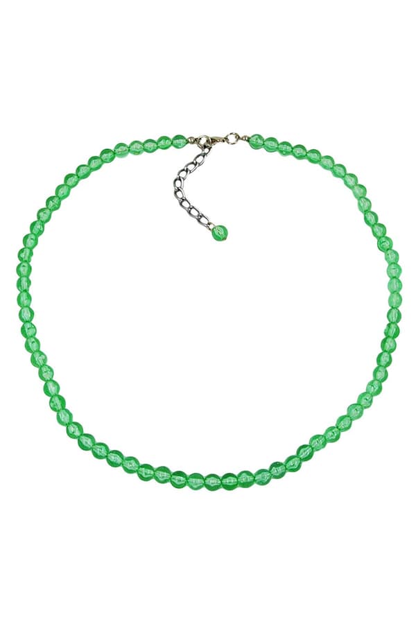 Necklace Beads 6mm Green/Transparent - GL02053