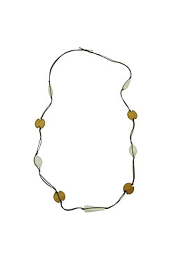 Necklace Beads Olive Green - GL01879