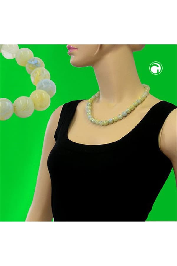 Bead Chain Beads 12mm Yellow-Green 50cm - GL01869
