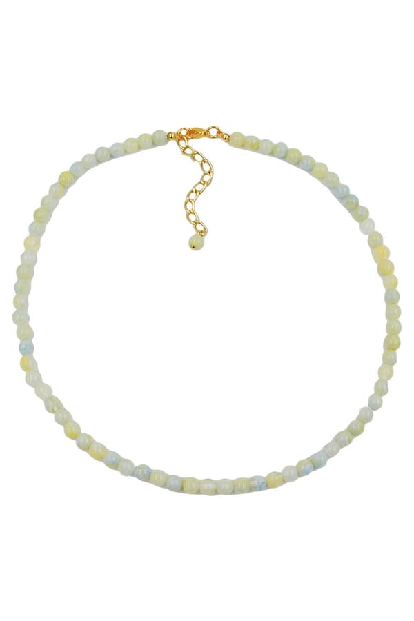 Bead Chain Beads 6mm Green-White - GL01669