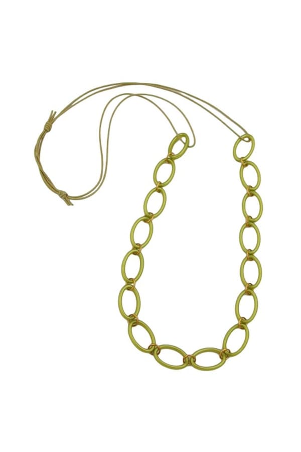 Necklace Oval Rings Green - GL01628