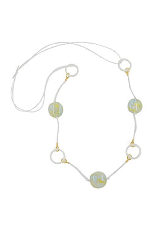 Necklace Beads Rings Yellow/ Blue/ Green/ White - GL01566